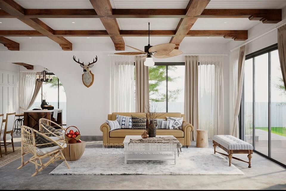 Sản phẩm sofa da tân cổ điển hiện đại đẹp cho nội thất phòng khách biệt thự phong cách địa trung hải Thiết kế nội thất