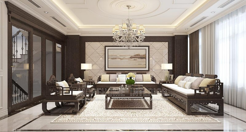 Nét đẹp xưa cũ được thể hiện rõ nét qua bộ Sofa tân cổ điển Thiết kế nội thất