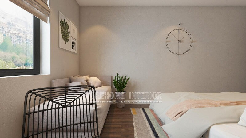Ghế đôn sofa dài màu ghi thư giãn với thiết kế đơn giản nhưng êm ái sẽ là lựa chọn tuyệt vời cho phòng ngủ hiện đại. Thiết kế nội thất
