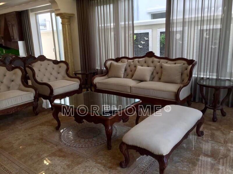 Công trình thi công đồ nội thất tân cổ điển đẹp, sang trọng cho phòng khách biệt thự FLC Thanh Hóa Thi công phòng đẹp, hiện đại và sang trọng