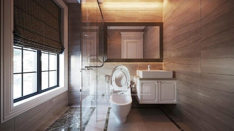 Phòng tắm kính cường lực mở quay lựa chọn hoàn hảo tăng sự thông thoáng cho phòng tắm nhỏ của con